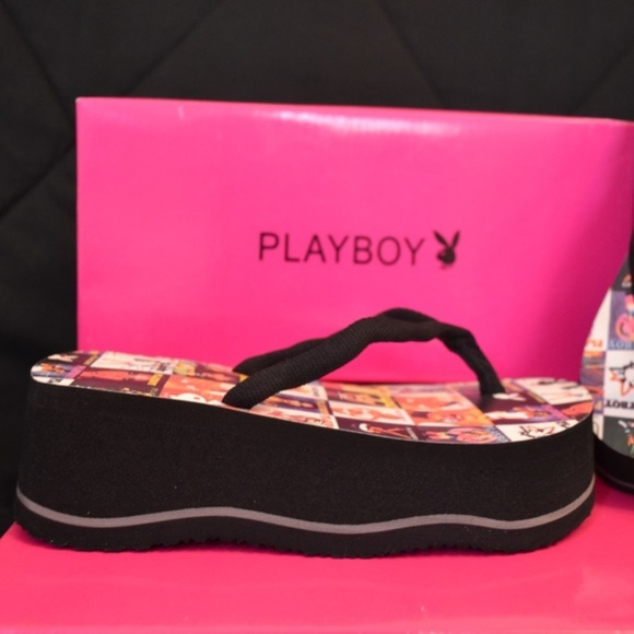 playboy platform sandals